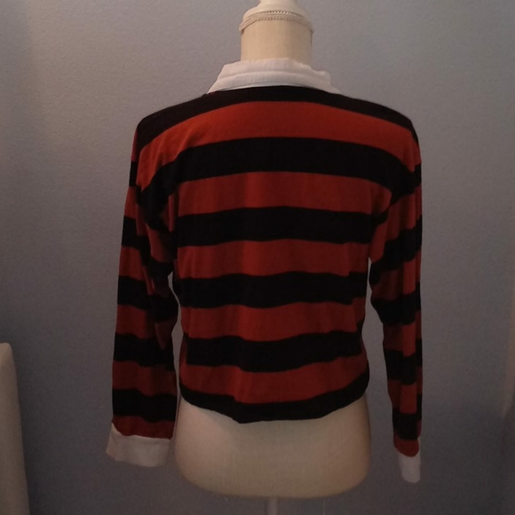 Long-sleeve striped crop top - Picture 2 of 2